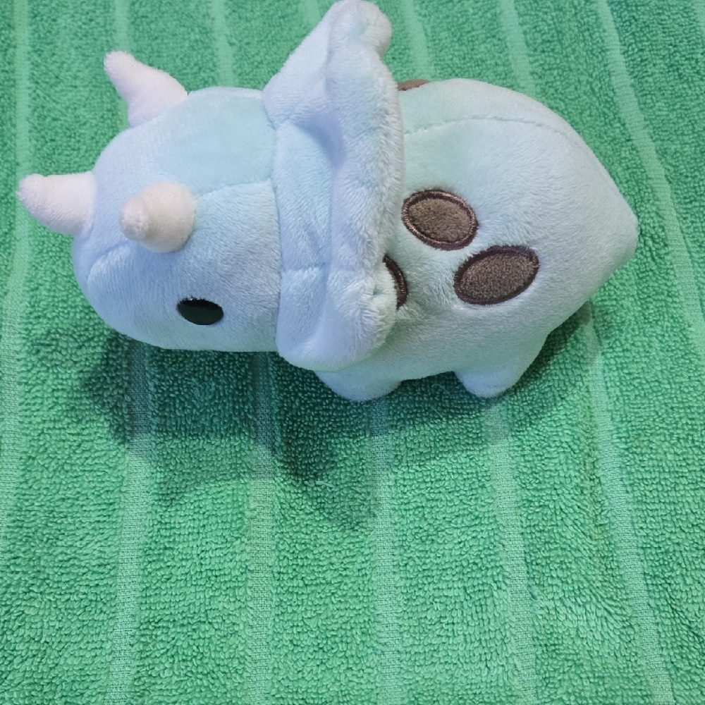 Cuddly Triceratops "Seri" Plush Toy By Bellzi - Soft Blue and Brown